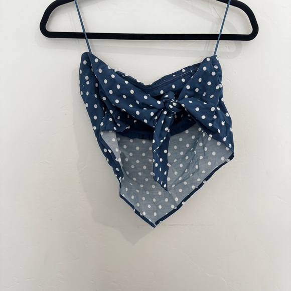 Abercrombie & Fitch Bra Free Strapless Scarf Tube Top Polka Dot - Picture 6 of 6